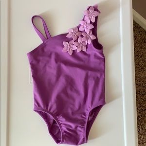 Circle 18m purple one piece swimsuit with flowers